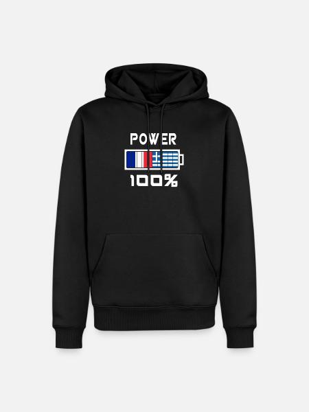 Greece and France feed 100% - Men’s Premium Organic Hoodie - black