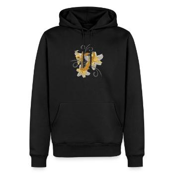 Musiker outfits frauen, Lilien harfenmotiv - Männer Premium Bio Hoodie - Schwarz - Vorne - Nico (187cm)