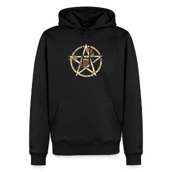 lustige kaffeesprüche, kaffeekult - Männer Premium Bio Hoodie - Schwarz - Vorne - Nico (187cm)