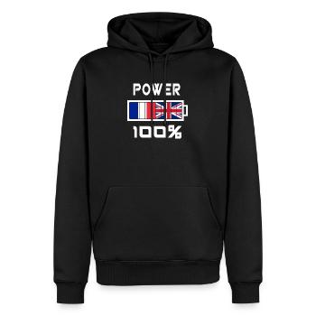 Großbritannien und Frankreich ernähren sich zu 100% - Männer Premium Bio Hoodie - Schwarz - Vorne - Nico (187cm)