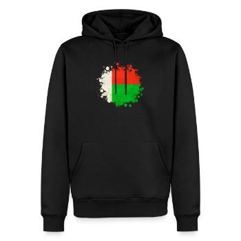 Blob de drapeaux de Madagascar - Sweat à capuche Premium bio Homme - noir - Devant - Nico (187cm)
