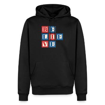 Glauben 2 - Männer Premium Bio Hoodie - Schwarz - Vorne - Nico (187cm)