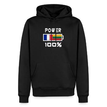 Litauen und Frankreich ernähren sich zu 100% - Männer Premium Bio Hoodie - Schwarz - Vorne - Nico (187cm)