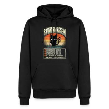 Meine Vier Stimmungen Katze Beruf Arbeit Menschen - Männer Premium Bio Hoodie - Schwarz - Vorne - Nico (187cm)