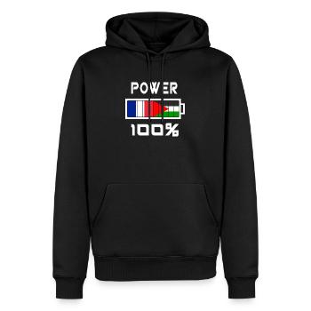 Palestine and France are in power - Men’s Premium Organic Hoodie - black - Front - Nico (187cm)