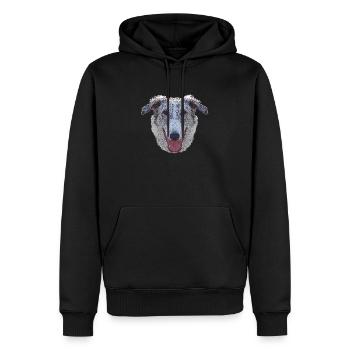 coole hundemotive, Barsoi gesicht - Männer Premium Bio Hoodie - Schwarz - Vorne - Nico (187cm)