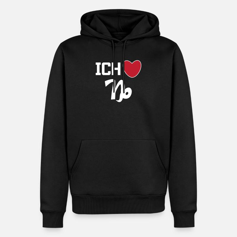 Steinbock Herz Statement Horoskop Sternzeichen - Männer Premium Bio Hoodie - Schwarz