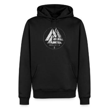 Icône Valknut - Sweat à capuche Premium bio Homme - noir - Devant - Nico (187cm)