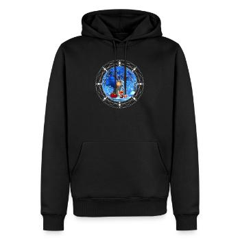 Das kleine Rentier und der niedliche Fuchs wünschen dir einen Teufel - Männer Premium Bio Hoodie - Schwarz - Vorne - Nico (187cm)
