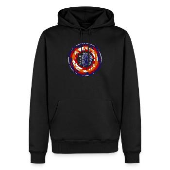 crazy bullseye - Männer Premium Bio Hoodie - Schwarz - Vorne - Nico (187cm)