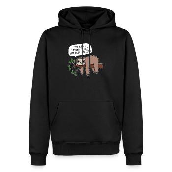 Faul Tier Statement Schlafen Müde Faultier - Männer Premium Bio Hoodie - Schwarz - Vorne - Nico (187cm)