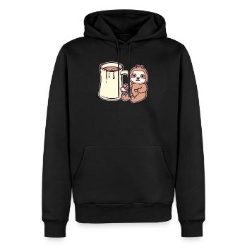 Lazy Slow Vegetarian Mammal Sloth Animal - Sweat à capuche Premium bio Homme - noir - Devant - Nico (187cm)