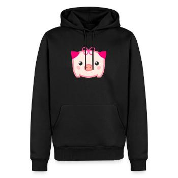 Cochon mignon Kawaii - Sweat à capuche Premium bio Homme - noir - Devant - Nico (187cm)