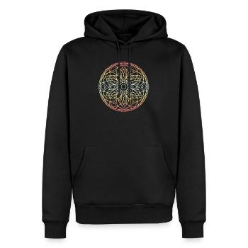 Mandala - Sweat à capuche Premium bio Homme - noir - Devant - Nico (187cm)