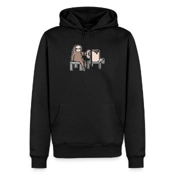 mammal late riser sloth mammal lazy - Men’s Premium Organic Hoodie - black - Front - Nico (187cm)