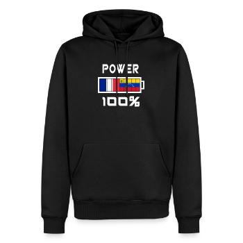 Venezuela und Frankreich Power 100% - Männer Premium Bio Hoodie - Schwarz - Vorne - Nico (187cm)