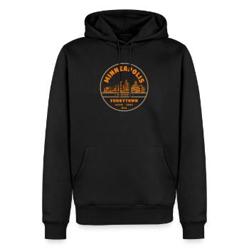Minneapolis Funkytown Skyline Retro - Männer Premium Bio Hoodie - Schwarz - Vorne - Nico (187cm)