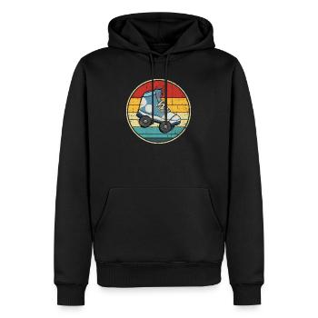 Cercle de patins à roulettes rétro coucher de soleil - Sweat à capuche Premium bio Homme - noir - Devant - Nico (187cm)