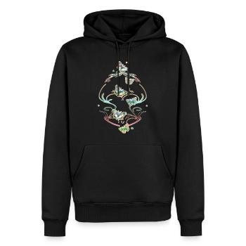 Schmetterlinge Ranken Ornamente Muster - Männer Premium Bio Hoodie - Schwarz - Vorne - Nico (187cm)