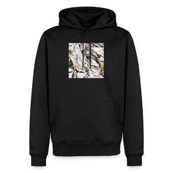 Marmor Schwarz Weiß Gold Textur - Männer Premium Bio Hoodie - Schwarz - Vorne - Nico (187cm)