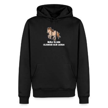 Cool Islandpferde Statement Pferdenarr Galopp - Männer Premium Bio Hoodie - Schwarz - Vorne - Nico (187cm)