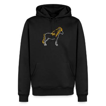 Pferde Isländer Hengst Araber Islandpferde - Männer Premium Bio Hoodie - Schwarz - Vorne - Nico (187cm)