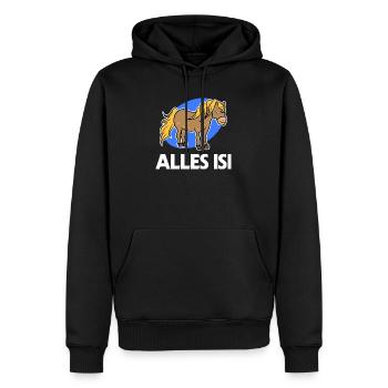 Islandpferde Islandponys Statement Pony Pferdefan - Männer Premium Bio Hoodie - Schwarz - Vorne - Nico (187cm)