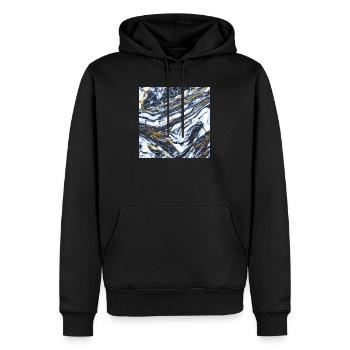 Marble meets gold Marble gold texture - Men’s Premium Organic Hoodie - black - Front - Nico (187cm)