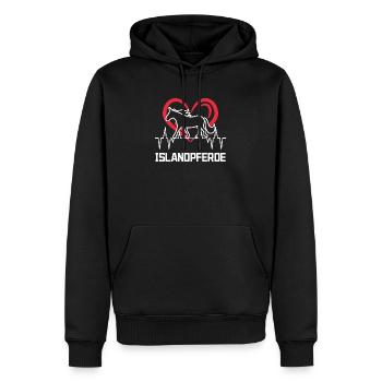 Herz Pferde Islandpferde Pferdeliebe Spruch - Männer Premium Bio Hoodie - Schwarz - Vorne - Nico (187cm)