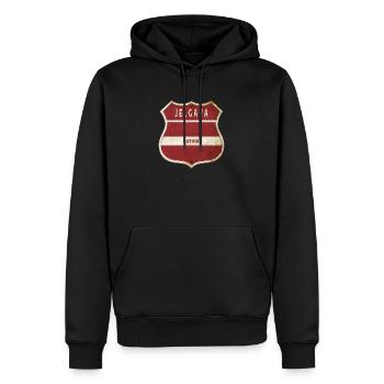 Jelgava Lettland Wappen Flaggen Design - Männer Premium Bio Hoodie - Schwarz - Vorne - Nico (187cm)