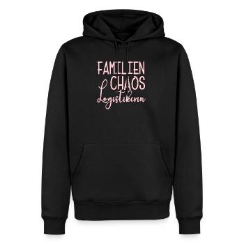 Familien Chaos Logistikerin - MAMA - OMA - Männer Premium Bio Hoodie - Schwarz - Vorne - Nico (187cm)