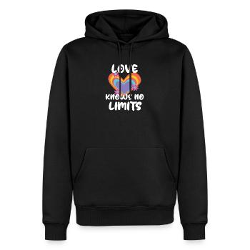 Egalité Amour Coeur Relation Lgbt - Sweat à capuche Premium bio Homme - noir - Devant - Nico (187cm)
