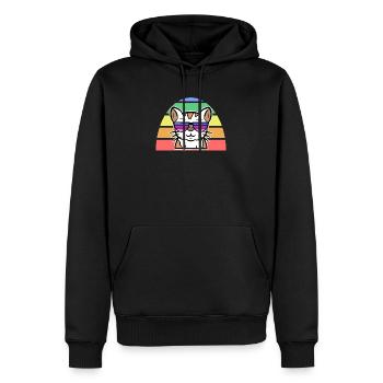 LGBT Cool Cat Arc-en-ciel Fierté des droits de l’homme - Sweat à capuche Premium bio Homme - noir - Devant - Nico (187cm)