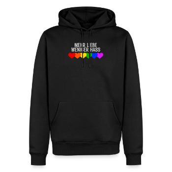 Liebe Herz Lgbt Homo Regenbogen Menschenrechte - Männer Premium Bio Hoodie - Schwarz - Vorne - Nico (187cm)