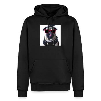 punk mops - Männer Premium Bio Hoodie - Schwarz - Vorne - Nico (187cm)