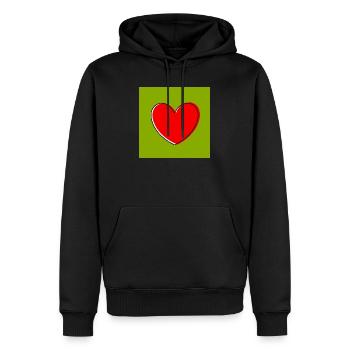 Cadeau pour la fête des mères : Idée de cadeau pour la fête des mères - Sweat à capuche Premium bio Homme - noir - Devant - Nico (187cm)