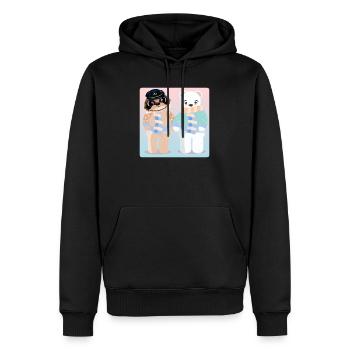 CAPTAIN SLOTH - OURS POLAIRE SAINT-VALENTIN - AMOUR - Sweat à capuche Premium bio Homme - noir - Devant - Nico (187cm)