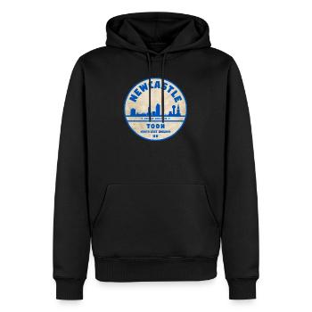 Newcastle Toon Skyline Abzeichen - Männer Premium Bio Hoodie - Schwarz - Vorne - Nico (187cm)