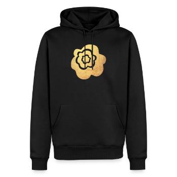 Yoga Méditation Namaste Fleur Fleur d’Or Yogi om - Sweat à capuche Premium bio Homme - noir - Devant - Nico (187cm)