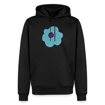 Blume skandinavisch Dekoration Punkte Blüte Flower - Männer Premium Bio Hoodie - Schwarz - Vorne - Nico (187cm)