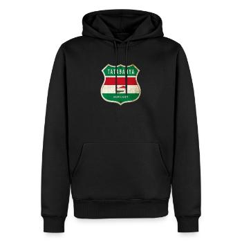 Design du drapeau de Tatabánya (Hongrie) - Sweat à capuche Premium bio Homme - noir - Devant - Nico (187cm)