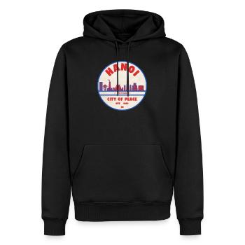 Hanoi City of Peace Badge Stadtlandschaft - Männer Premium Bio Hoodie - Schwarz - Vorne - Nico (187cm)