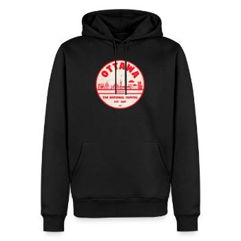 Ottawa National Capital Retro Emblem - Männer Premium Bio Hoodie - Schwarz - Vorne - Nico (187cm)
