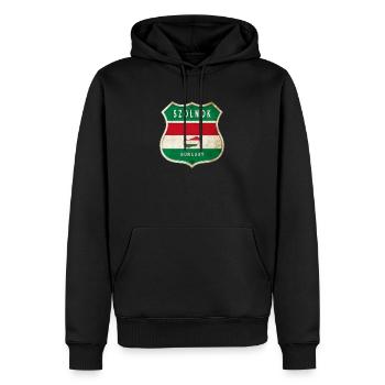Design du drapeau de Szolnok (Hongrie) - Sweat à capuche Premium bio Homme - noir - Devant - Nico (187cm)