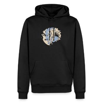 Football players in action while playing football - Men’s Premium Organic Hoodie - black - Front - Nico (187cm)