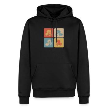 Conception de vélo de route - Sweat à capuche Premium bio Homme - noir - Devant - Nico (187cm)