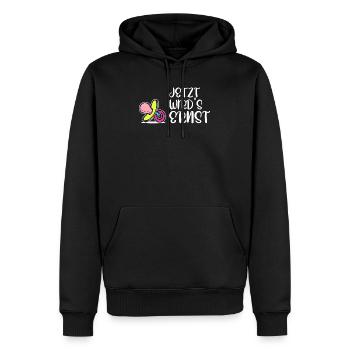 Geboren Schwanger Elternschaft Mama Babyglück - Männer Premium Bio Hoodie - Schwarz - Vorne - Nico (187cm)