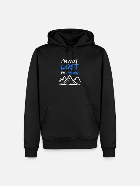 Wanderer Statement Klettersteig Wanderung Wandern - Männer Premium Bio Hoodie - Schwarz