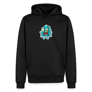 Monstre spaghetti - Sweat à capuche Premium bio Homme - noir - Devant - Nico (187cm)