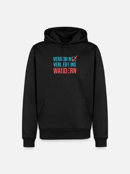Wandern Klettern Statement Bergwanderung Wanderer - Männer Premium Bio Hoodie - Schwarz
